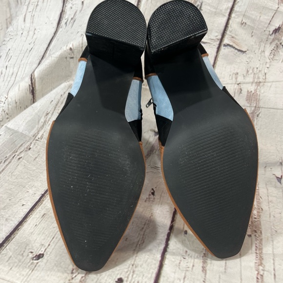 JUSTFAB Linette Colorblock Booties Brown/Multi-8 - Picture 6 of 6